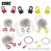 ▩ Metal Trailer Hook Rescue Chain Decoration For 1/10 RC Crawler Car TRX4 RC4WD D90 Axial Scx10 Wraith CC01 Tamiya VS4