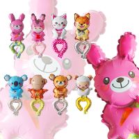 【cw】 20Pcs Cartoon Animals Foil Balloons Koala Sheep Decorating hand Kids Brithday Supplies Globos