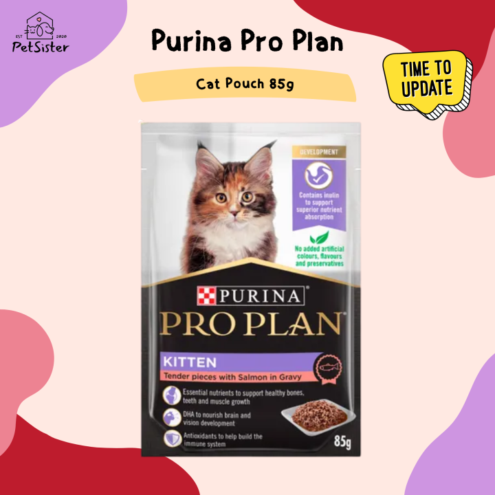 Purina Pro Plan Wet Cat Food 85g ลูกแมวแซลมอน x Petsister Lazada.co.th