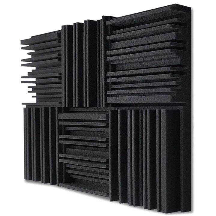 24Pcs Studio Acoustic Foam Panels Soundproof Sponge Drum KTV Room