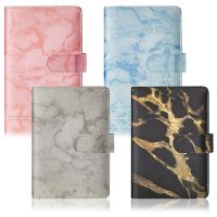 A6 PU Notebook Binder Marble Refillable Binder with Magnetic Buckle Closure for A6 Filler Paper Cash Personal Organizer