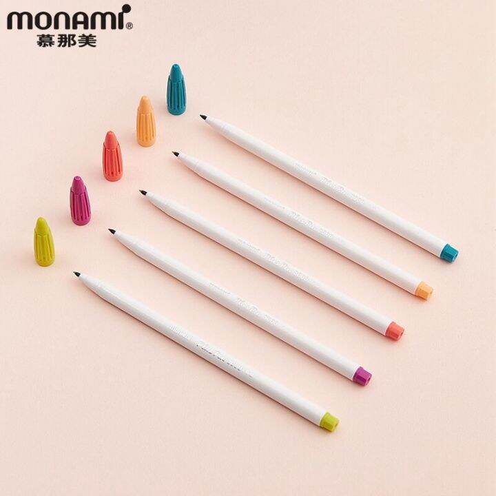 2022-new-arrival-monami-plus-pen-3000-white-rod-0-4mm-fiber-pen-hard-tip-watercolor-pen-60-colors-school-supplies