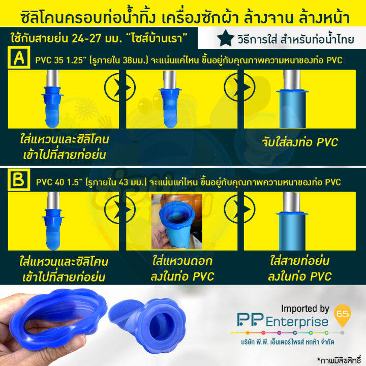 สินค้าลิขสิทธิ์-saun-glin-รุ่น-pvc-flowdrain-ซิลิโคนดักกลิ่น-กันแมลงในท่อน้ำ-สำหรับ-ท่อ-1-25-1-5-2-2-5