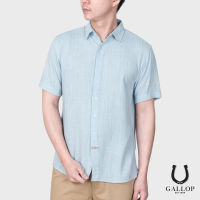 GALLOP : LINEN CASUAL SHIRT เสื้อเชิ๊ตผ้าลินินแขนสั้น รุ่น GW9023-สี Baby blue - ฟ้า / ราคาปกติ 1,490.-