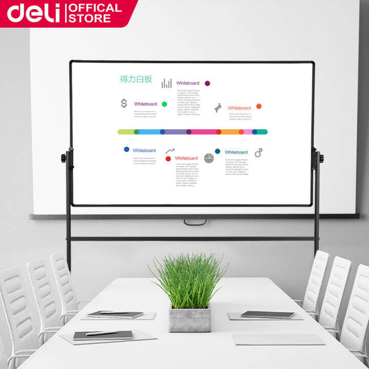 Deli Doublesided White Board Whiteboard with Stand Set 900*1500m/ 35IN