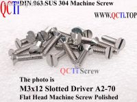 DIN 963 Stainless Steel M3 screwsM3x6 M3x8 M3x10 M3x12 Slot Driver A2-70 Polished 50 pcs QCTI Screw