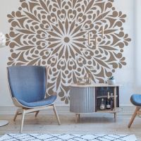 150cm - 230cm Stencil For Painting Decor Wall Template Furniture Makers Giant Mandala Huge Round Flower Traditional S294