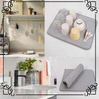 UPDACY 2 Pcs Grey Kitchen Counter Mat 24 X 17 Inch Microfiber Sponge Dish Drying Mat Easy To Clean Drying Mat Indoor and Outdoor