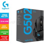 Logitech G502ฮีโร่เมาส์สำหรับเล่นเกมส์25600DPI LIGHTSYNC RGB 32-บิตแขนออนบอร์ดหน่วยความจำฮีโร่25K เซ็นเซอร์