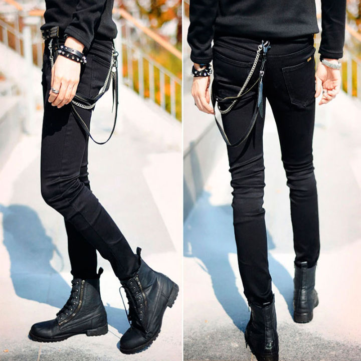 idopy-ขายร้อน-mens-slim-fit-กางเกงยีนส์-punk-cool-gothic-super-skinny-กางเกงโซ่สำหรับชาย