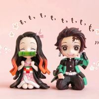 OuYunTingM 7ซม. ภาพอนิเมะฆ่าปิศาจ Kimetsu No Yaiba Kamado Nezuko Agatsuma Zuma Zengitsu ของเล่นน่ารักสำหรับเด็กโมเดลสะสมตุ๊กตา PVC