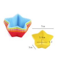 12ชิ้น/ล็อตซิลิโคนถ้วยเค้กรอบรูปมัฟฟินคัพเค้กแม่พิมพ์บ้านครัวอุปกรณ์ทำอาหารเครื่องมือตกแต่งเค้ก