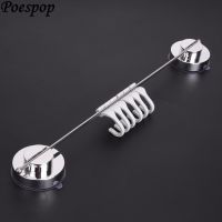 POSEPOP 6 Hooks Wall Mounted Towel Holder Stainless Steel Vacuum Suction Cup Sucker Hanger Kitchen Tools Organizer Hanging Rack