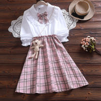 New spring fashion plaid dress mori girl long sleeve sweet dress