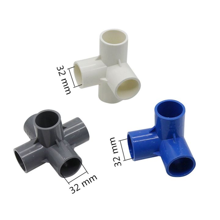 pvc-three-dimensional-garden-3-way-4-way-5-way-water-pipe-joint-inner-diameter-32mm-pvc-pipe-fittings-irrigation-accessories2pcs