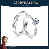 (เพชรแท้100%) CS JEWELRY รักแหวนคู่รักตลอดไป แหวนเพชร แหวนเงินแท้ 925 การออกแบบเฉพาะในปี 2023 ของขวัญวันวาเลนไทน์สำหรับแฟน