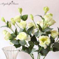 [HOT QINLXKLWGGH 554] 6หัว/ช่อดอกไม้ Eustoma ประดิษฐ์ดอกไม้ผ้าไหมบ้านหน้าต่างระเบียงอุปกรณ์เสริมตกแต่งปลอม Flores การถ่ายภาพฉากหลังของขวัญ