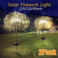 Solar Powered Outdoor Grass Globe Dandelion Lamp 90120150 LED For Garden Lawn Landscape Lamp Holiday Light