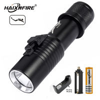 HaixnFire DV12ไฟฉายดำน้ำลึก T6 LED,ไฟฉายกันน้ำสำหรับตกปลาใต้น้ำไฟตั้งแคมป์