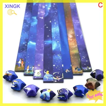 540 Sheets Cartoon Paper Set Outer Space Sky Origami Lucky Star Folding DIY  Decorating Paper Strips Gift With Printed Pattern