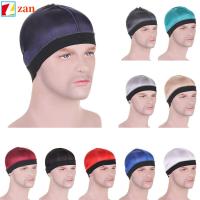 ZAN สีทึบทึบ หมวก durag ผู้ชาย อีลาสติก ระบายอากาศได้ระบายอากาศ หมวก durag หลากสี หมวกบีนนี่ หลากสี หมวกลายคลื่น สำหรับผู้ชาย