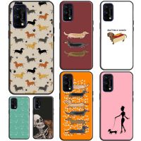 Cute Dachshund Sausage Dog Case For Realme GT Master GT Neo2 C11 C21 8 Pro 8i OnePlus 9 Pro 8T 9R Nord2 Phone Coque Electrical Safety