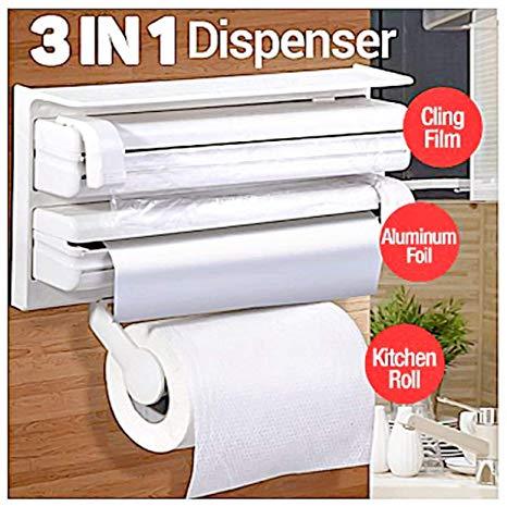 Aluminum Toilet Paper Holder with Suction Cup Kitchen Rolling Paper Towel  Holder Tin Foil Cling Wrap