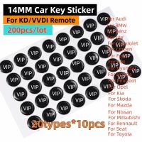 200pcs 14MM Car Key Epoxy Sticker badges Remote Key Logo Stickers For VW for renault for fiat Key Blank