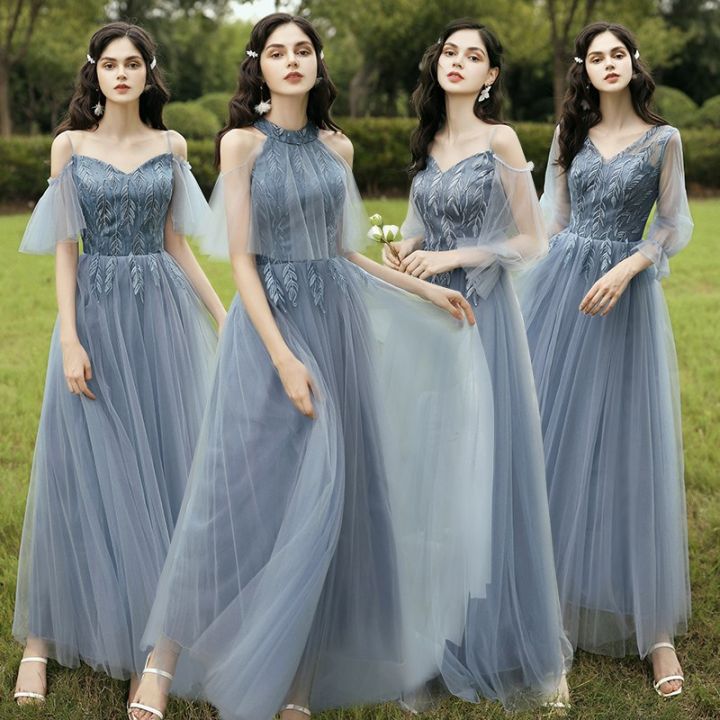 Jodie New Dusty Blue Mix and Match Bridesmaid Dresses Appliques