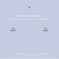 Winterwinter Jewelry Silver925 : เครื่องประดับเงินแท้ เงินแท้925 ต่างหูประดับเพชร cz ใส่อาบน้ำได้เลย