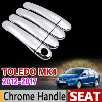 สำหรับที่นั่ง Toledo MK4 2012-2017หรูหราโครเมี่ยมจับปกตัดชุด2013 2014 2015 2016อุปกรณ์เสริมในรถยนต์สติกเกอร์รถจัดแต่งทรงผม