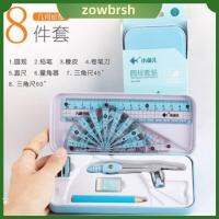 ZOWBRSH สเกลที่ชัดเจน เครื่องเขียนวาดภาพนักเรียน พลาสติกทำจากพลาสติก ทนต่อการสึกหรอ ไม้บรรทัดแขนสามเหลี่ยมขอบตรง ทนทานต่อการใช้งาน ชุดต้นแบบ เครื่องเขียนสเตชันเนอรี