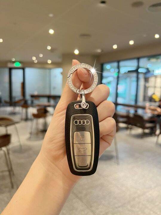 เหมาะสำหรับ-audi-a6l-ฝาครอบ-a3-q7-q8-รถป้องกันกรณีหนังแท้-a4l-a5l-a5-high-end-หัวเข็มขัด