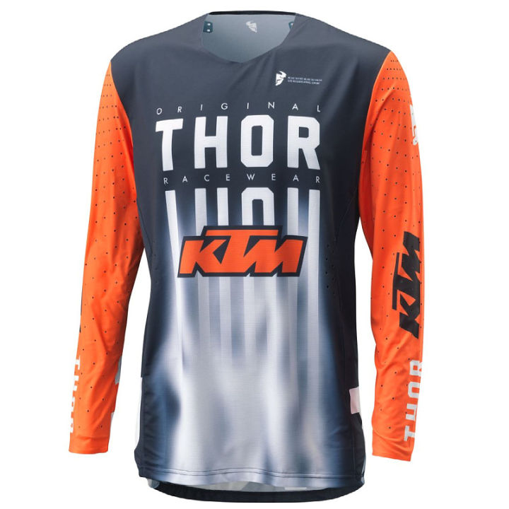 กระทิงแดง-ktm-ชุดดาวน์ฮิลล์ชุดขี่มอเตอร์ไซค์ออฟโรดฤดูร้อนแขนยาว-t-เสื้อแห้งเร็วระบายอากาศ