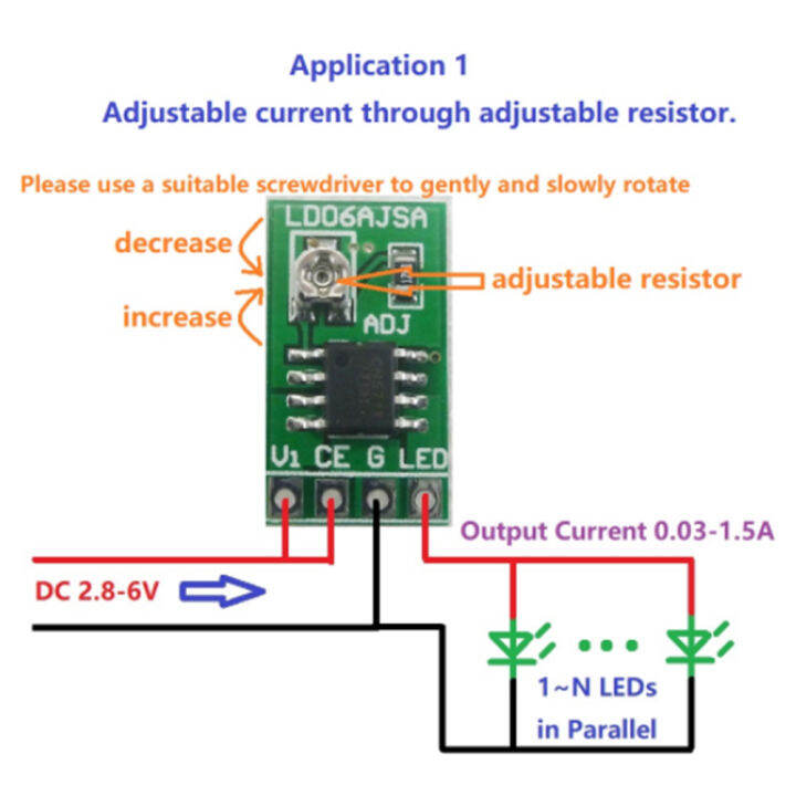 DC Adjustable Current LED Driver Module 3.3V 3.7V 5V LED Driver 30