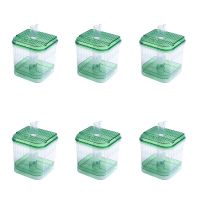 New 6X Plastic Square Fish Tank Aquarium Filter Bottom Box Transparent Green Filters Accessories