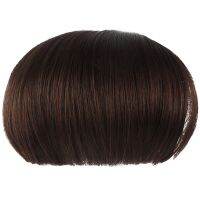 Straight Bangs Smooth Extensions Fringe Wig (Dark Brown)