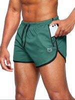 Mens 3 Running Gym Shorts Athletic Liner 2 Zipper Pockets Quick Dry