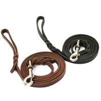 Braided Leather Dog Leash Strong Durable Heavy Duty Real Cowhide Leather Dog Training Leashes for Large Medium Small Breed Dogs