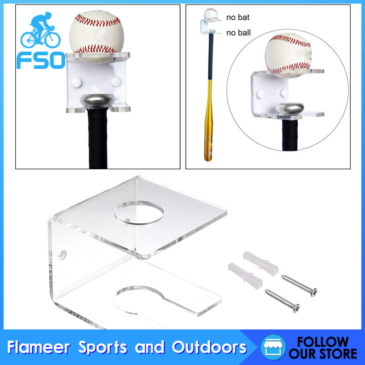 Millwood Pines Atanasa Wood Wall Mounted Boy Room Baseball Bat Sport Rack | Wayfair - View #2