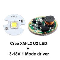 【original】 Correct Engineering Service Limited แผงวงจรไฟฉาย XM-L/XM-L2บอร์ดไดรเวอร์16มม. U2 XML2 LED Star Cool White + 17มม. Mode 3-18V