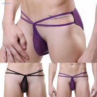 ZLYZJJ-【HODRD】Mens Sexy Mesh Thong Panties  Simple Purple Black Not Tie Briefs Underwear【Fashion Woman Men】