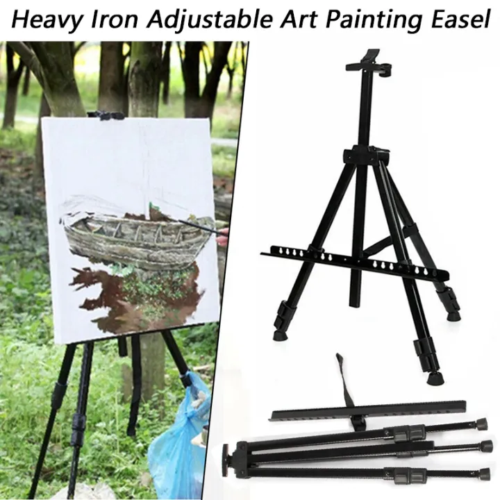 Heavy Iron Adjustable Art Painting Easel Tripod Stand for Artist Draw