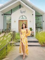 P014-014 PIMNADACLOSET - Gorgeous Yellow Maxi Dress