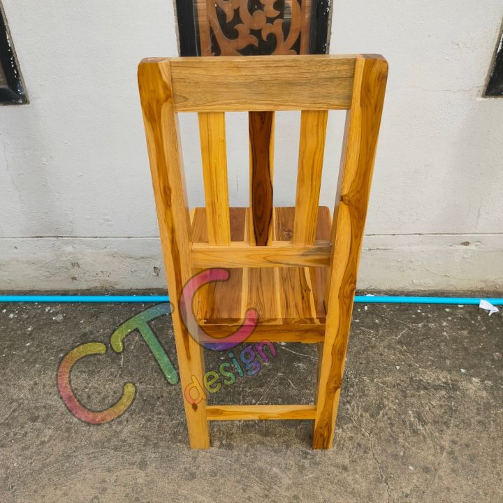 พร้อมส่ง-ctc-เก้าอี้โต๊ะอาหารไม้สัก-เก้าอี้ไม้สักแบบมีพนักพิง-เก้าอี้นักเรียนไม้สัก-งานสำเร็จรูปประกอบแล้ว-เก้าอี้ไม้สัก-สีเคลือบเงาใส