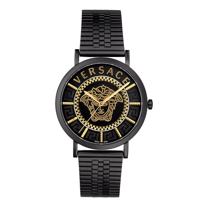 [Self] Versace /VERSACE men's watch Swiss trend black gold men's watch