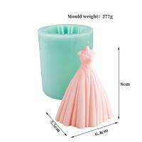 QT0389 PRZY Princess Dress Molds Wedding Candles Bridal Skirt Silicone 3D Wedding Dress Moulds Candle Mold Clay Resin Moulds Bread Cake  Cookie Access