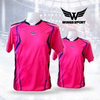 เสื้อกีฬาคอกลม สีชมพู Wings Sport รุ่น Wings02 เสื้อฟุตบอล