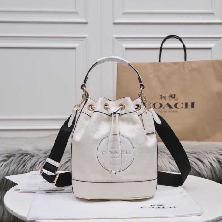 NEW!Coach Trendy Versatile Leather White Bucket Bag | Lazada PH