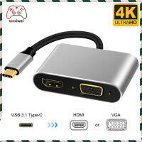 【สต็อกพร้อม + COD 】 USB C 4K Type C ถึงอะแดปเตอร์ฮับ Vga Usb3.0ที่รองรับ Hdmi เอาต์พุตคู่เข้ากันได้สำหรับ Galaxy S10/S9/S8 Huawei